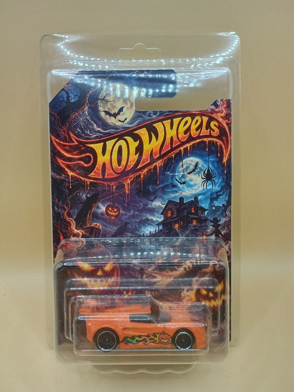 Hot Wheels Halloween Custom Lotus Esprit S1 Orange Pumpkin Flame 1:64